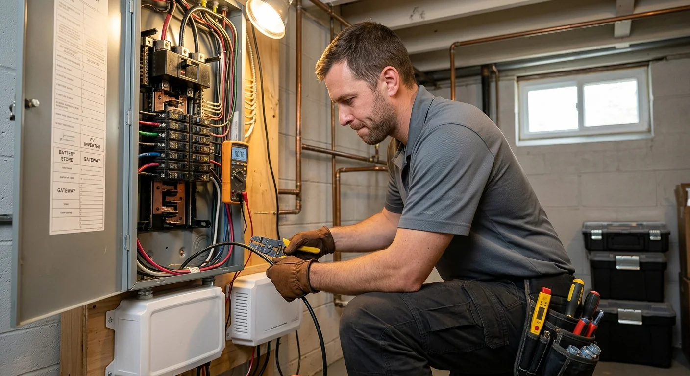 Electrical panel tie-in and monitoring equipment after residential solar activation