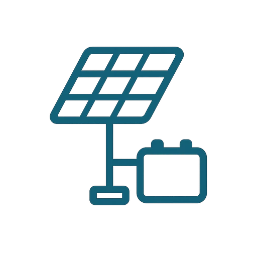 Off-grid solar array with battery bank powering a rural Paramus property